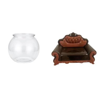 Imagem de Whtkoph Miniatura de Sofá Transparente para Aquário, Poltrona Individual, Ornamento para Aquário, Tigela, Vaso, Mesa, Escritório, Decoração de Casa, Micro