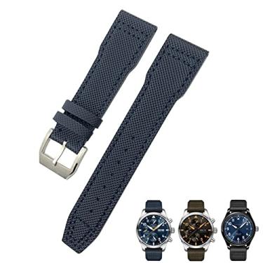 Imagem de Clouism Pulseira de relógio de couro de nylon de 20 mm, 21 mm, para relógio IWC Portofino Big Pilot IW3293 Mark 18, para relógio TAG Heuer, pulseira de couro e nylon, para Tissot Watch Upgrade para