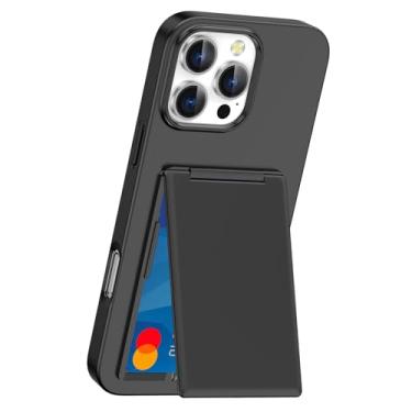 Imagem de Capa fina para iPhone 16/16 plus/16 pro/16 pro max, porta-cartões com aba, elegante, capa protetora traseira para celular, capa rígida antiarranhões