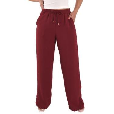 Imagem de Calça Pantalona Feminina Cintura Alta Tendência Moda Envio Imediato - 