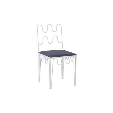 Imagem de Cadeira Pop Outdoor Waves Azul Marinho e Branca - Westwing Collection Azul