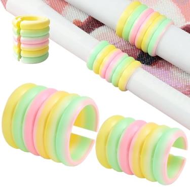 Imagem de Pacote com 2 suportes de rolo de lona de pintura de diamante, 2 tamanhos, organizador de anel de lona antiderrapante para kits de arte de diamante para adultos, facilmente enrole e armazene ferramenta