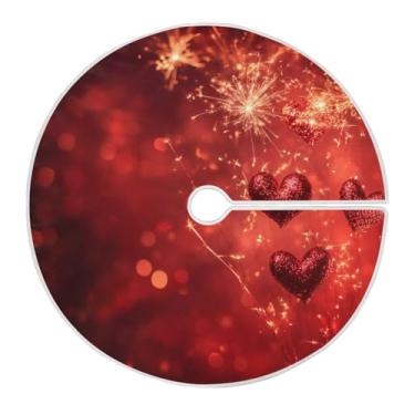 Imagem de ATTX Saia de árvore de fogos de artifício dos namorados 129 cm, decoração festiva para o dia dos namorados e festas de ano novo #30