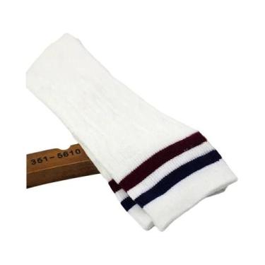 Imagem de Meias Longas De Algodão Listradas Em Preto E Branco Para Mulheres, Mei