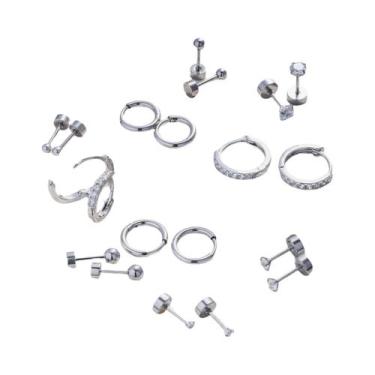 Imagem de Brincos Pequenos De Argola Dourada Para Mulheres, 10 Pares, Aço Inoxid