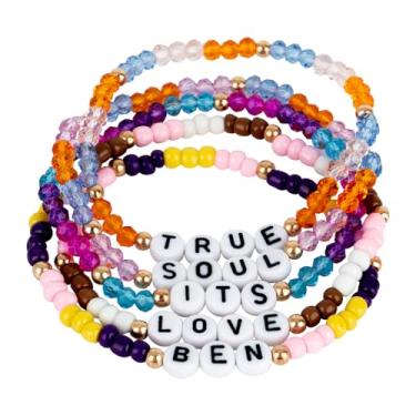 Imagem de KINFERTE Pulseiras para Benson Boone Merch Amizade Inspiradas em Benson Boone Concert Álbum Mágico Místico Vinil Letras Pôster Camisa Empilhável Estirável Mercadoria Joias Presentes para Fãs Mulheres