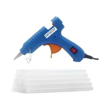 Imagem de Pistola De Cola Elétrica Mini De 20W Com Bastões De Cola De 7mm Para U