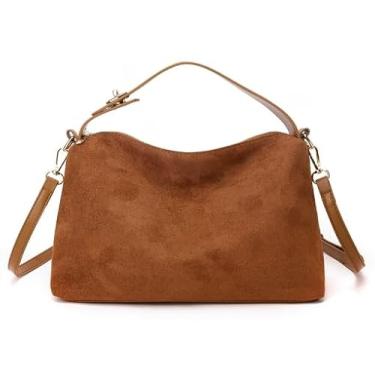 Imagem de Bolsa tiracolo feminina de grande capacidade – Bolsa de ombro de poliuretano elegante e multifuncional com alça removível, fecho de zíper