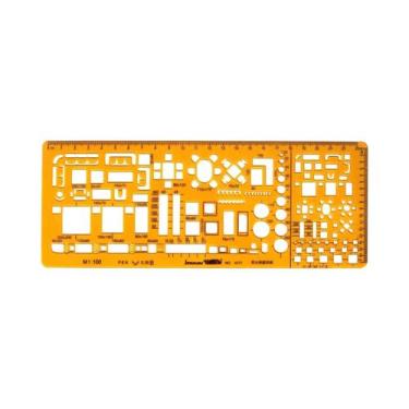 Imagem de Régua De Medição Oval Em Resina K Durável Para Desenho Digital, Móveis