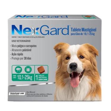 Imagem de NexGard Antipulgas e Carrapatos para Cão 10,1-25kg 1 tablete
