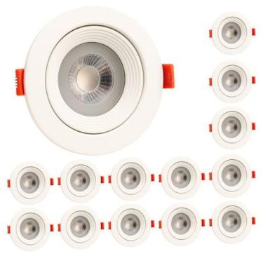 Imagem de Kit 20 Spot Redondo LED 6500K 12W Branco-Frio Direcionável Embutir Alt