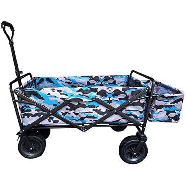 Imagem de Carrinho de carroça dobrável, carroça resistente, multifuncional, carrinho de compras dobrável, utilitário, carrinho dobrável, carga: 150 kg (cor: B)