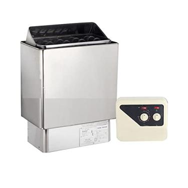 Imagem de U5GAAALPPQ9 Cobertor de sauna 3KW 4,5KW 6KW 9KW Aço Inoxidável Sauna Fogão Sauna Aquecedor com Controlador de Sauna Externo ou Interior para Chuveiro Banho a Vapor (Cor: 9KW Tamanho: IC) (9KW OC)