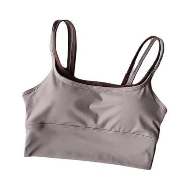 Imagem de Sutiã Esportivo Feminino Com Bloco De Cores E Alças Para Yoga, Camisol