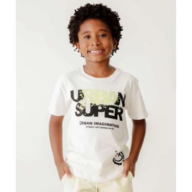 Imagem de Camiseta Infantil Manga Curta Estampada MR Tam 4 a 10-41136, 6, Off wh