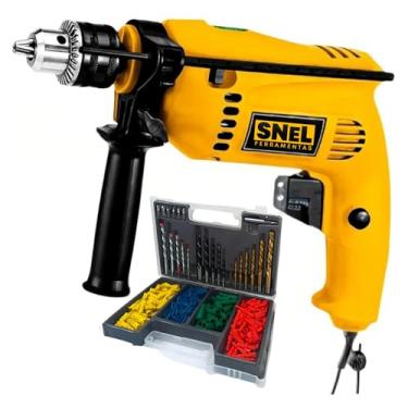 Imagem de Furadeira Parafusadeira Impacto 1/2 127v Com Kit 7 Brocas E 300 Peças