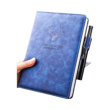 Imagem de Caderno De Couro Super Grosso A5 Com 360 Páginas, Diário De Trabalho P