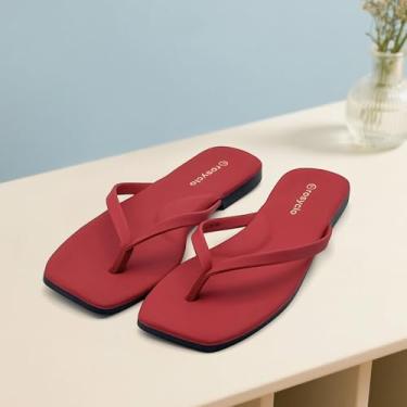 Imagem de Chinelo feminino, bico quadrado, espuma viscoelástica, suporte de arco, sandálias femininas de verão 2026, tendência de couro vegano, leve, macio, confortável, nuvem, chinelos femininos para praia