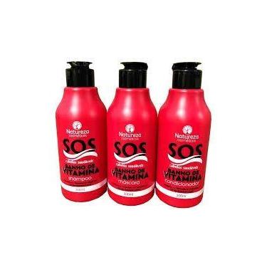 Imagem de Kit Home Care Sos Banho Vitamina Natureza Cosméticos 3x300ml