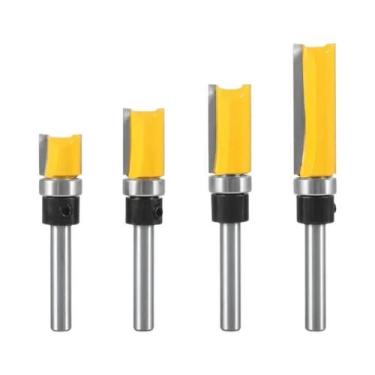 Imagem de Conjunto De Fresas De Acabamento Rente Com Haste De 1/4'' E Rolamento 