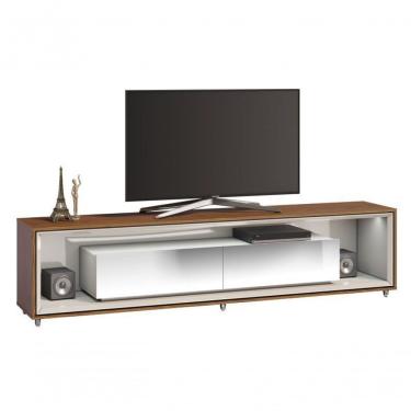 Imagem de Rack ópera 2.2 Off White Com Freijó E Espelho - Imcal Móveis