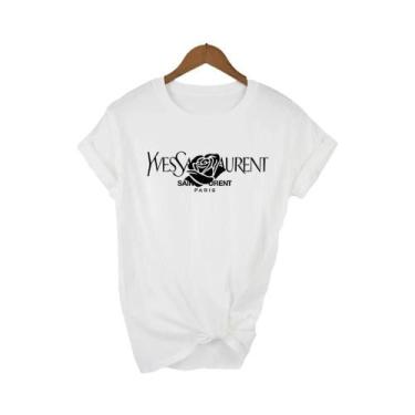 Imagem de Camiseta Feminina De Verão Com Estampa De Alfabeto, Gola Redonda, Mang