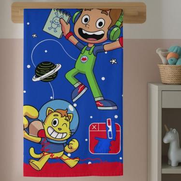 Imagem de Toalha de Banho Estampa Infantil Gato Galáxia Galático Macia Algodão S