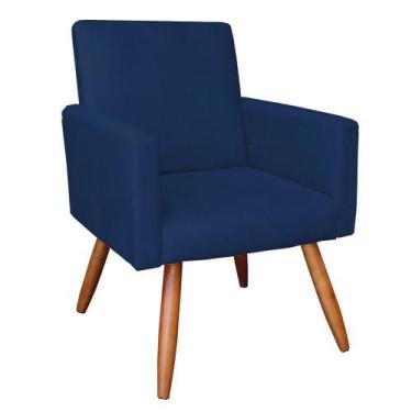 Imagem de Poltrona larissa suede azul marinho pes - DRossi