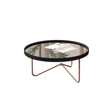 Imagem de Mesa Centro Alamanda Preto Pe Bronze - Moveis Jb