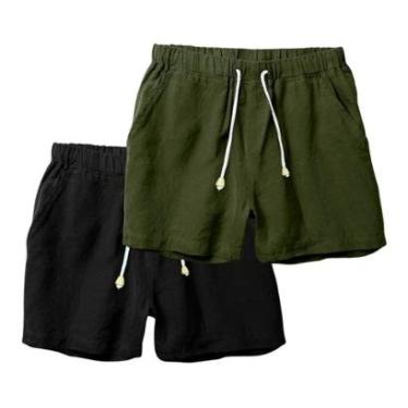Imagem de Kit 2 Shorts Linho Premium Bermuda Masculina Moderno e Leve-Masculino