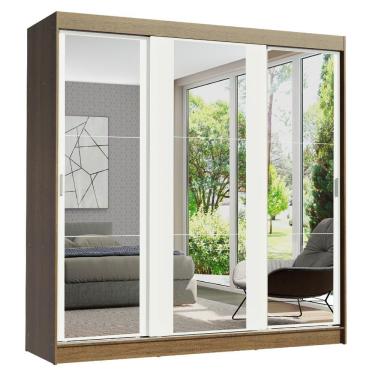 Imagem de Guarda Roupa Casal Reno 3 Portas de Correr de Espelho Madesa