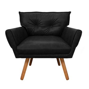 Imagem de POLTRONA ANITTA CORANO PRETO PES PALITO