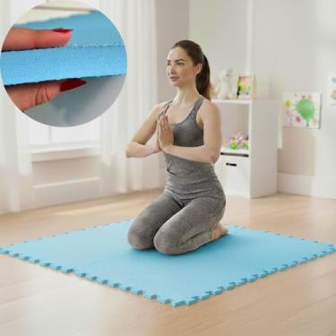 Imagem de Kit 10 Placas Tapete Tatame EVA 50x50cm 20mm 20 Bordas Emborrachado Ex