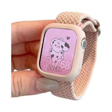 Imagem de Pulseira De Nylon Trançada Coreana Fofa Para Apple Watch Compatível Co