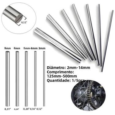 Imagem de Barras De Aço Inoxidável 2mm-14mm, Barras Redondas Sólidas Para Torno 