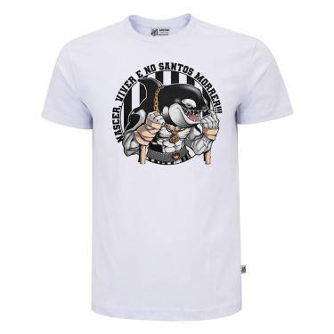 Imagem de CAMISETA SURF CENTER SANTOS ESTAMPADA MASCULINO - BRANCO G-Masculino