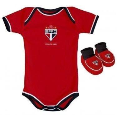 Imagem de Body e Pantufa São Paulo Vermelho Torcida Baby