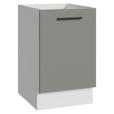 Imagem de Balcão De Cozinha 50cm 1 Porta (sem Tampo) Bc Agata Madesa Branco/cinza