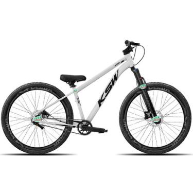 Imagem de Bicicleta KSW do Grau Kit 1x1 Freio Mecânico Pneus Flame, Branco 2