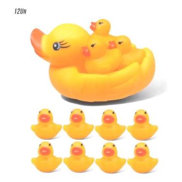 Imagem de Kit 1 Pato Borracha Vinil Banho Saboneteira Com 11 Filhotes - fuxing