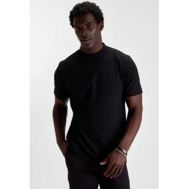 Imagem de Camiseta docthos relaxed fit manga curta gola alta, 003 preto, M