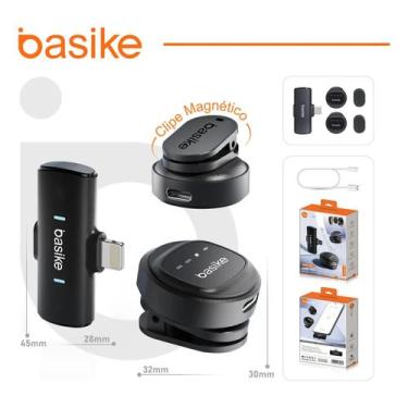 Imagem de Basike Microfone Lapela Anti Ruido Duplo Magnético Sem Fio Clipe iPhon