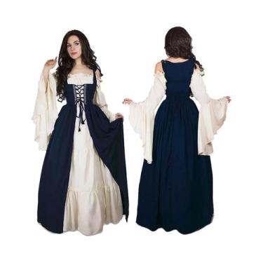 Imagem de Fantasia Medieval De Pirata Feminina, Vestido Vintage Para Dança Irlan