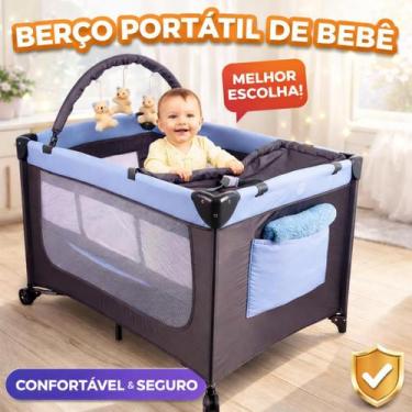 Imagem de Berço de Bebê Joly com Mosquiteiro Chiqueirinho Mobile Acompanha Troca