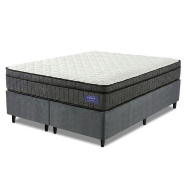 Imagem de Cama Box Colchão Queen Ortopédico D33 Euro Pillow Ultra 158x198x63cm Cinza