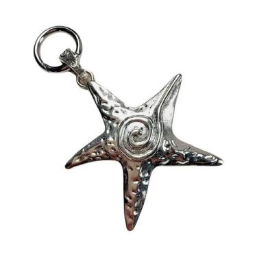 Imagem de Chaveiro Com Pingente De Estrela-do-mar Banhado a Prata, Estilo Retrô 