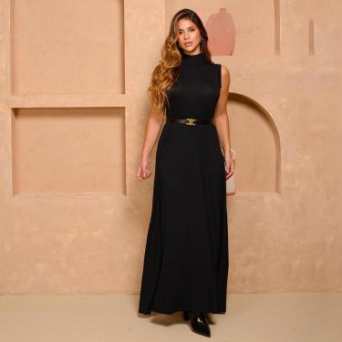 Imagem de Vestido Longo Nayana - Malha Premium Preto-Feminino