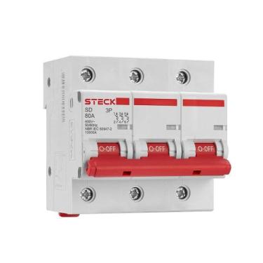 Imagem de Disjuntor steck din 3p 125a curva c 10ka sdd3c125 branco