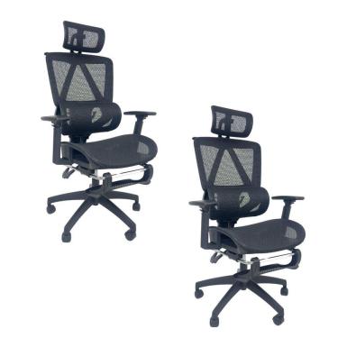 Imagem de Kit 2 Cadeiras de Escritório Presidente Executiva Oficial Titan Preto