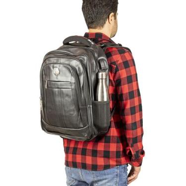 Imagem de Mochila Executiva Masculina Feminina Couro Notebook Encaixe USB 50 Lit